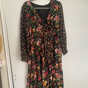 Tie-front Lurex® dress in mixed print